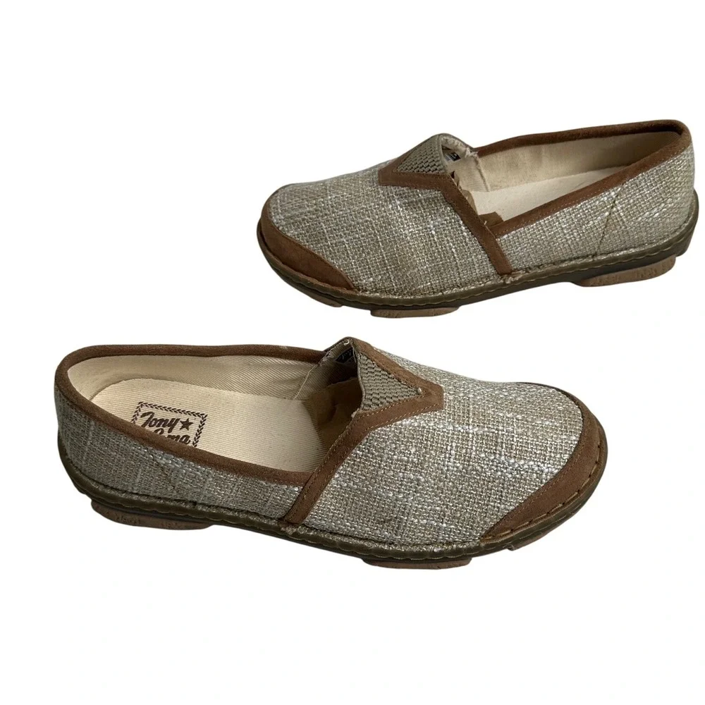 Tony Lama Renata Beige Women's Slip On Shoes TLC105L Size‎ 10 Casual boho Cute